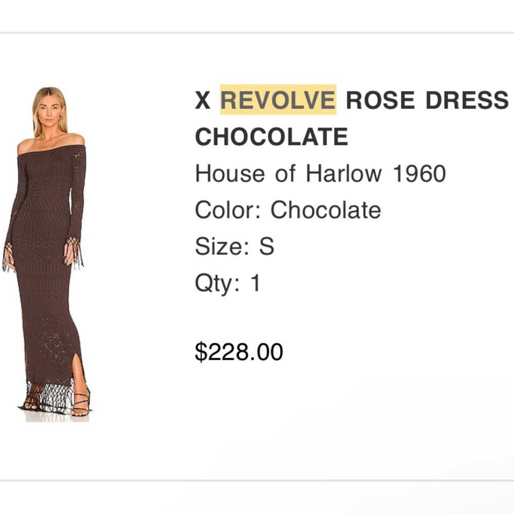 House of Harlow 1960 Chocolate Rose Dress
